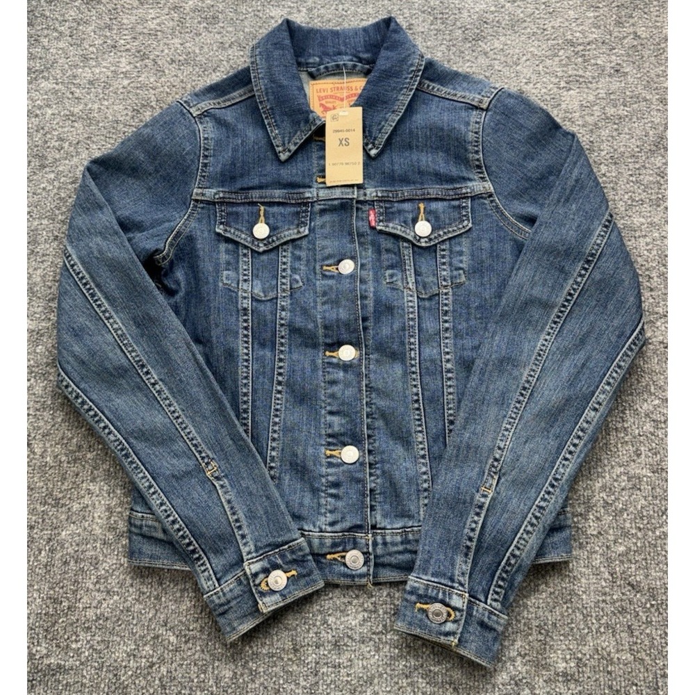 Levi's Women's Denim Trucker Jacket Blue XS Stretch New With Tags